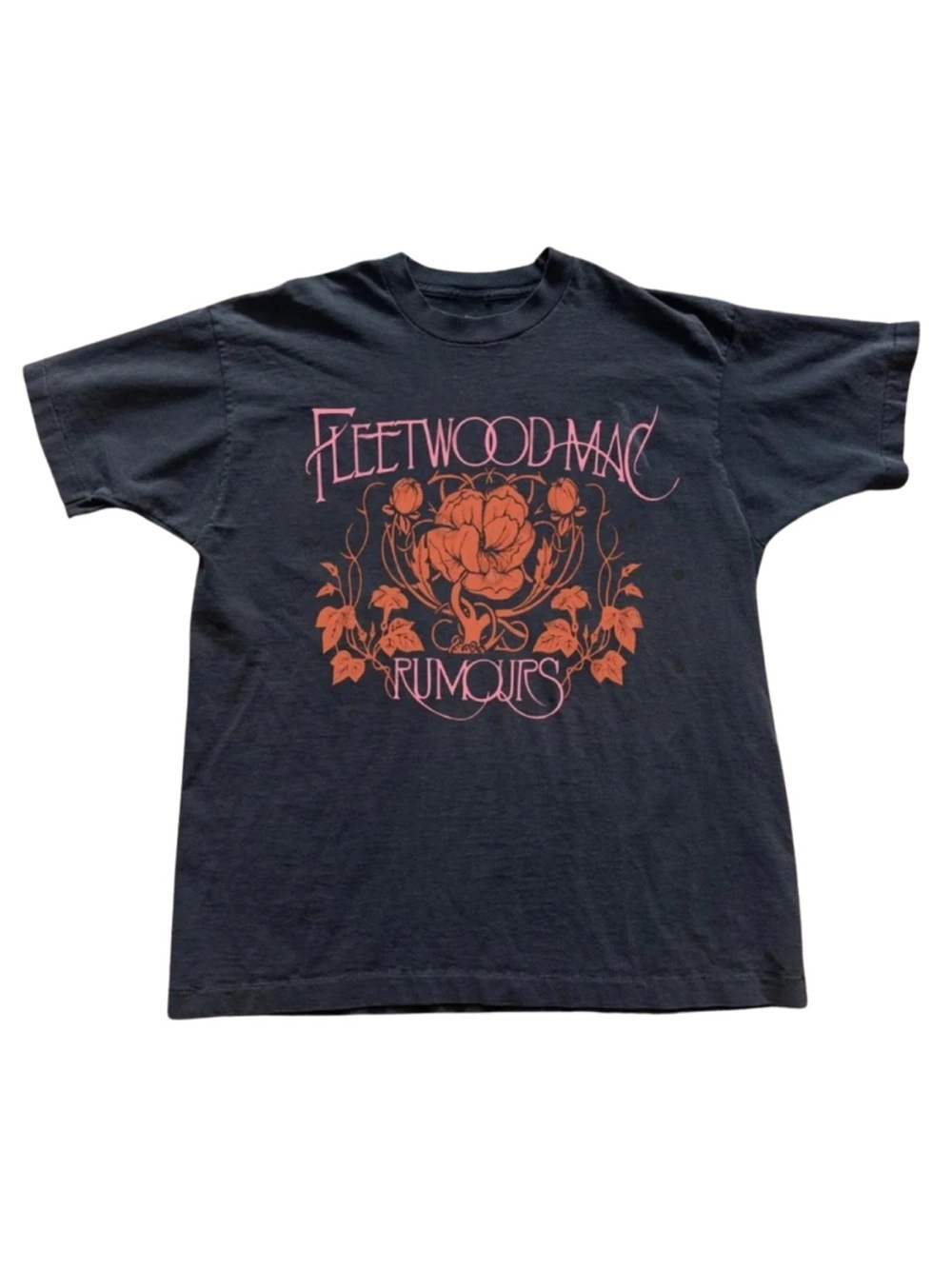 Gildan 'Rumours' Graphic T-Shirt - Black with Pink/Orange Print